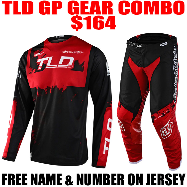TLD GP FORMULA CAMO GEAR COMBO RED/ BLACK DRIFT PANTS - Pro Style MX