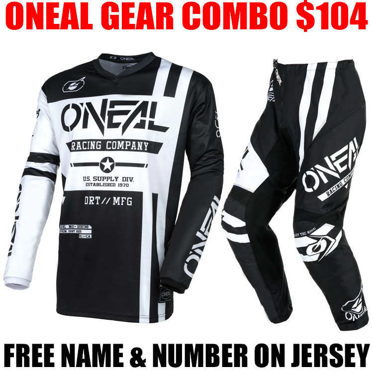 2024 O'Neal Element Racewear Jersey - Black/Neon - Motocross / Off-Road /  Dirt Bike Jersey - MX Outfit