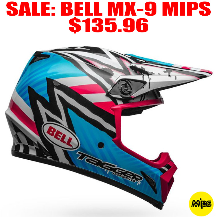 BELL/ TAGGER DESIGNS MX9 MIPS HELMET ASYMMETRIC BLUE/ PINK Pro Style MX